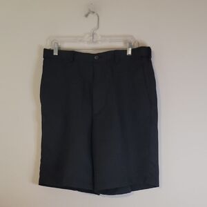 Haggar Men's Black Flat-Front Dress Shorts
